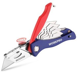 WORKPRO Quick-Change Folding Utility Knife with Blades