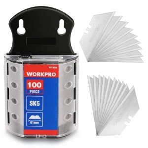WORKPRO 100-Pack Utility Knife Blades with Dispenser