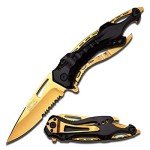 MTech USA Spring Assisted Folding Knife - Gold Blade