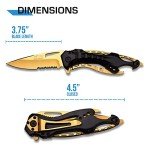 MTech USA Spring Assisted Folding Knife - Gold Blade