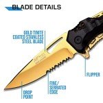 MTech USA Spring Assisted Folding Knife - Gold Blade