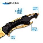 MTech USA Spring Assisted Folding Knife - Gold Blade