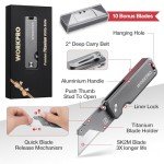 WORKPRO Titanium Folding Utility Knife with Extra Blades