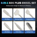 ZELCAN 6pc SDS Plus Chisel Set for Drilling