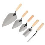 ZJNOTED 5-Piece Mason Tool Set with Wooden Handles