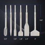 ZELCAN 6pc SDS Plus Chisel Set for Drilling
