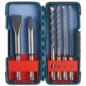BOSCH 6-Piece SDS-Plus Chisel and Carbide Set
