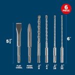 BOSCH 6-Piece SDS-Plus Chisel and Carbide Set