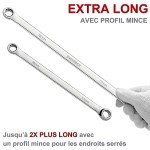 BINGCOBBER 6-Piece Extra Long Double Eye Wrench Set