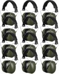 12 Pcs Noise Reduction Ear Muffs - Army Green