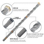 SDS Plus Rotary Hammer Drill Bits Set - 17PCS