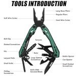 FLISSA 16-in-1 Stainless Steel Multi Tool Pliers
