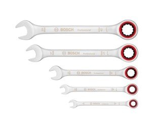 Bosch 5-Piece Ratchet Spanner Set in Canvas Bag