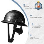 Carbon Fiber Full Brim Hard Hat - Adjustable