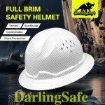 DarlingSafe Full Brim Hard Hat - Carbon Fiber Matte