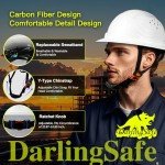 DarlingSafe Full Brim Hard Hat - Carbon Fiber Matte