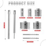 9PCS Concrete Hole Saw Kit with Drill Bits