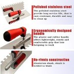 Stainless Steel Square Notch Trowel Set with Float & Sponge