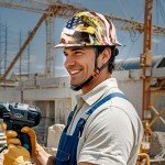 Vented Full Brim Safety Helmet - Carbon Fiber