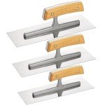 Peohud 3-Pack Flat Stainless Steel Trowel Set