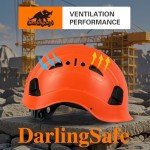 Adjustable Orange Construction Safety Helmet for Men