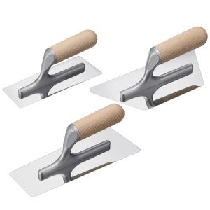 3-Piece Venetian Plaster Trowel Set with Wood Handle