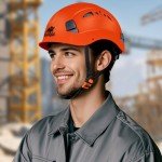 Adjustable Orange Construction Safety Helmet for Men