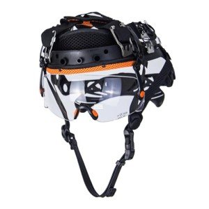 White Suspension Hard Hat with Goggles & Neck Guard