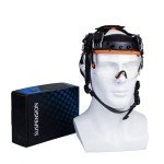 White Hard Hat with Goggles and Neck Protection