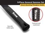 Titan 5-Piece Hammer Set with Ball Pein & Sledge