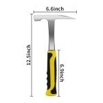 12-Inch All Steel Rock Pick Hammer with Gloves
