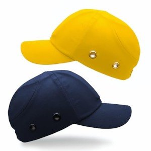 Yellow and Blue Baseball Bump Caps for Safety