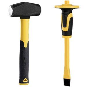 KURUI 3lb Sledge Hammer and Flat Chisel Set