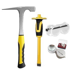 4-Piece Rock Hammer and Chisel Tool Set