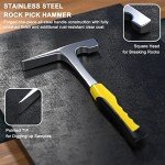 4-Piece Rock Hammer and Chisel Tool Set