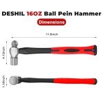 16 oz Ball Peen Hammer with Shock Reduction Grip