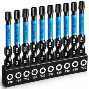 T30 Torx Bit Set with Magnetic Holder – 10-Pack