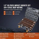 VEVOR 65-Piece Drive Impact Socket Set
