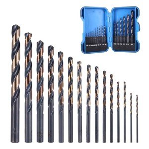 15-Piece Cobalt Drill Bit Set with Case