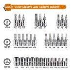 46-Piece Socket Ratchet Wrench Set with Storage Case