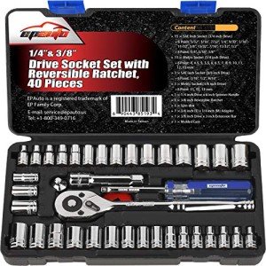 40-Piece Ratchet Socket Set with Reversible Drive