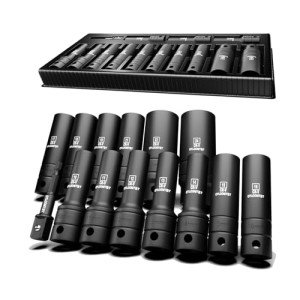 14-Piece Durable Impact Socket Set with Adapter