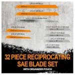 Luckyway 32-Piece Reciprocating Saw Blades Set