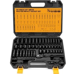 50-Piece Metric and Standard Impact Socket Set