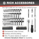 75-Piece 1/4" Drive Impact Socket Set