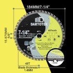 DARTOTEK 7-1/4" Metal Cutting Circular Saw Blades