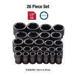 Sunex 2645 26-Piece Metric Impact Socket Set