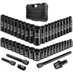 45PCS 1/2” Drive Metric Socket Set with Case