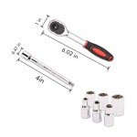 Egofine 12pc Ratchet Socket Wrench Set 1/4