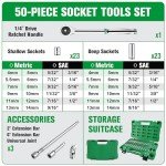 50-Piece Socket Set with Quick-Release Ratchet